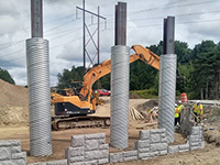 Beginnings of Lambert Road Bridge MSE Wall (Abutment 2)